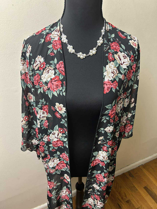 Black & Floral Print Duster